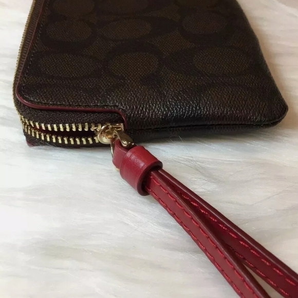 NWT COACH Wristlet Coated Canvas Crossgrain Leather. - Picture 4 of 5